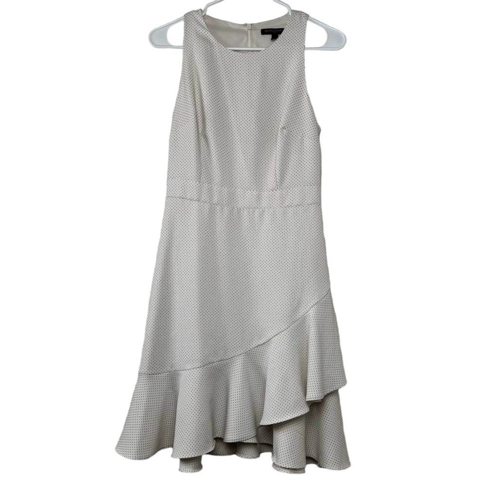 Banana Republic Cream and Black Polka Dot Dress Size 2
